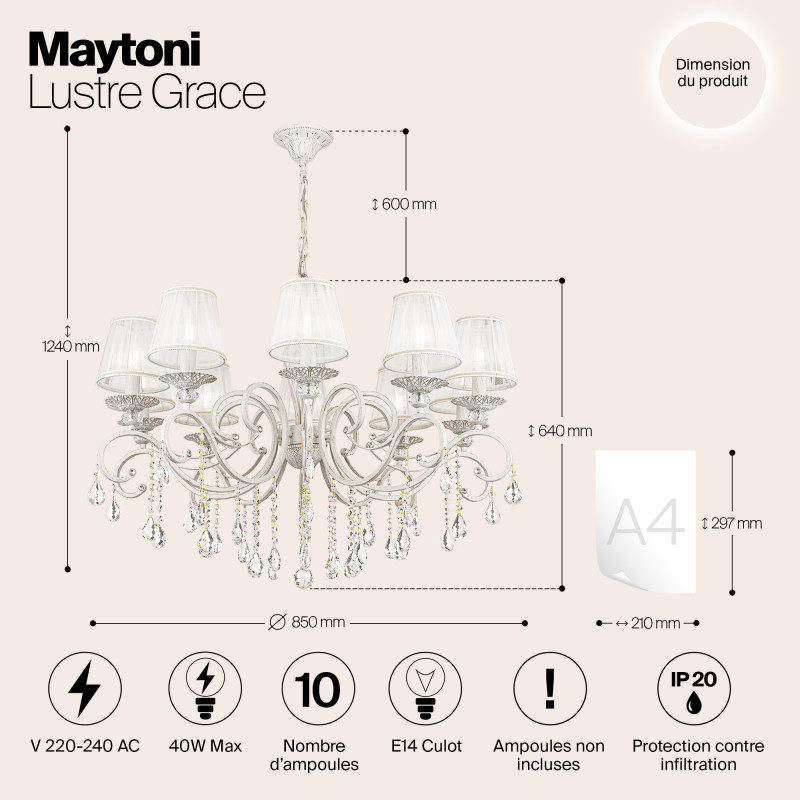 Подвесная люстра Maytoni ARM247-10-G