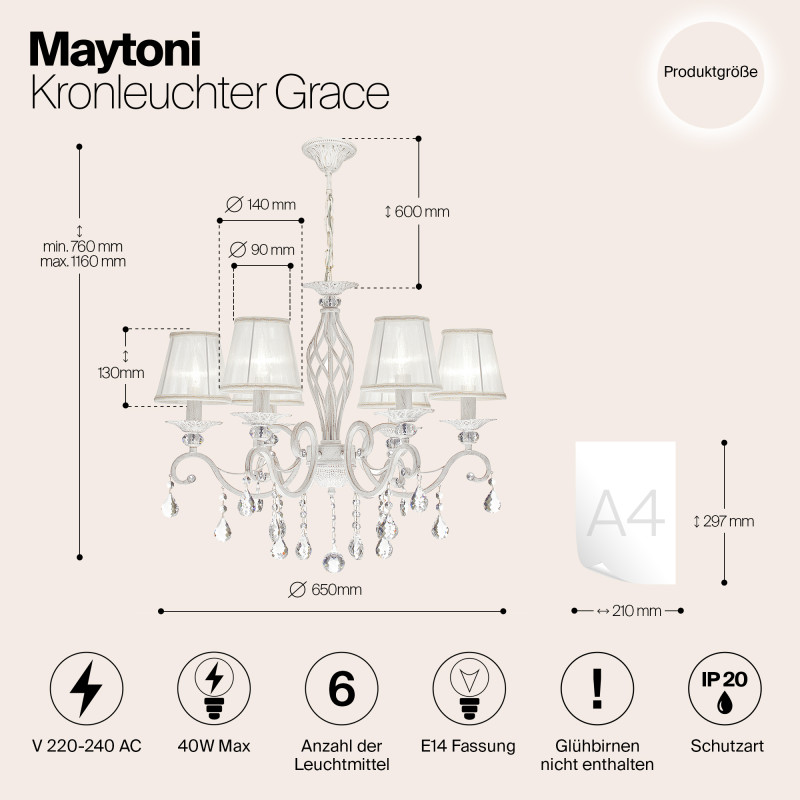 Подвесная люстра Maytoni ARM247-06-G