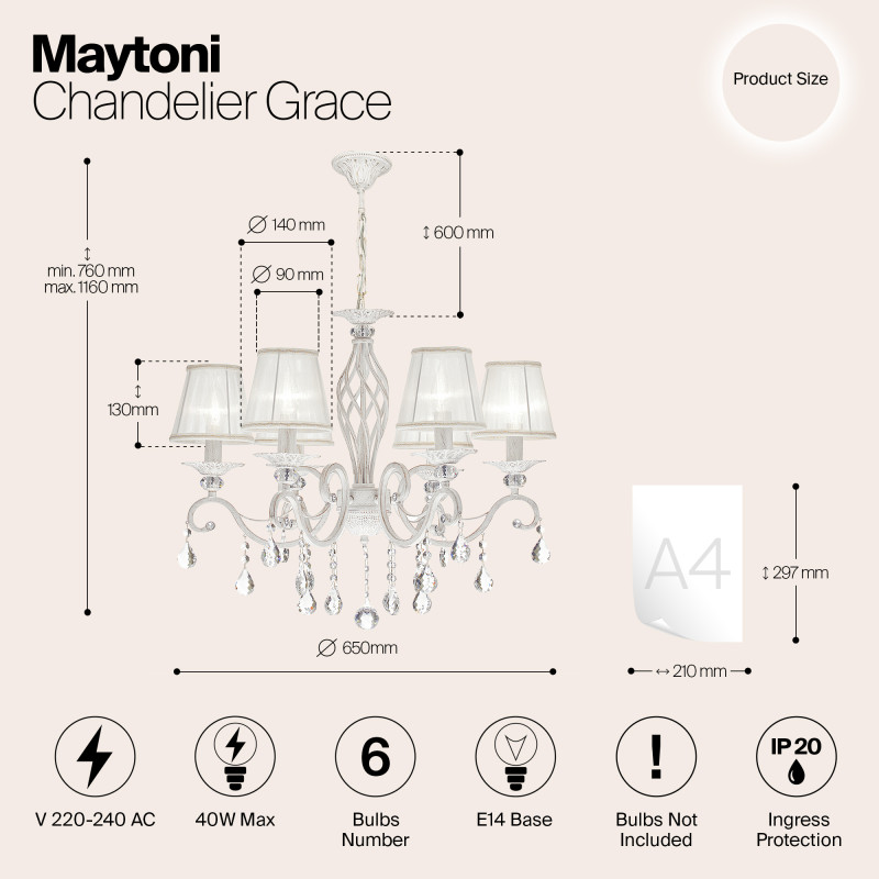 Подвесная люстра Maytoni ARM247-06-G