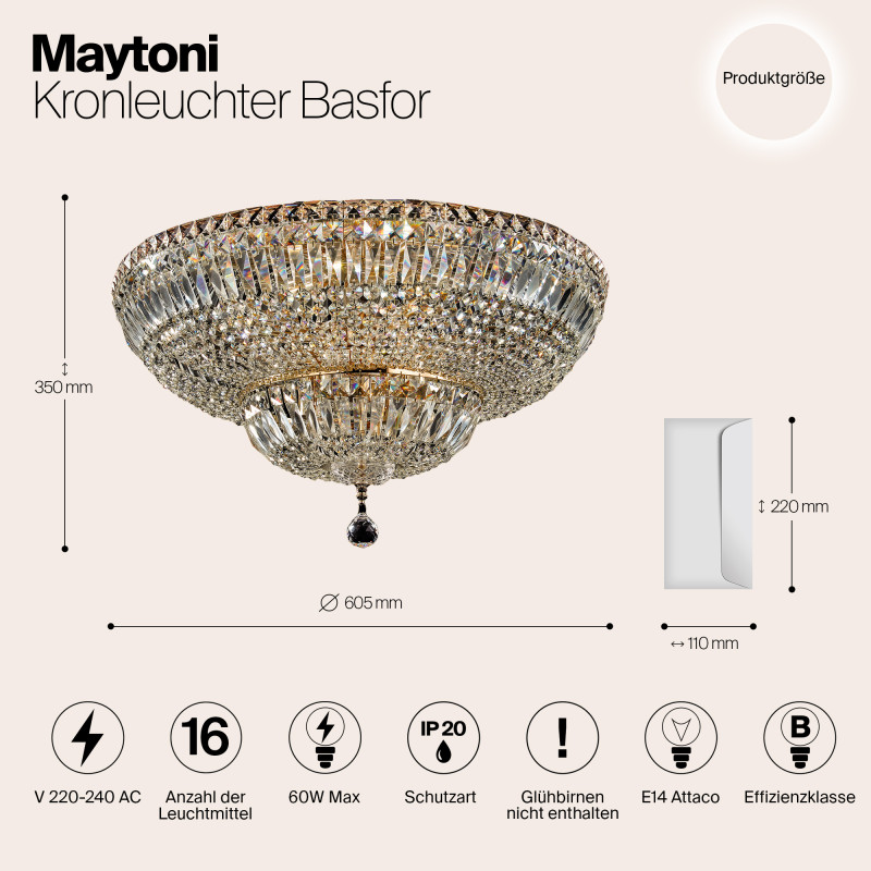 Накладная люстра Maytoni DIA100-CL-16-G