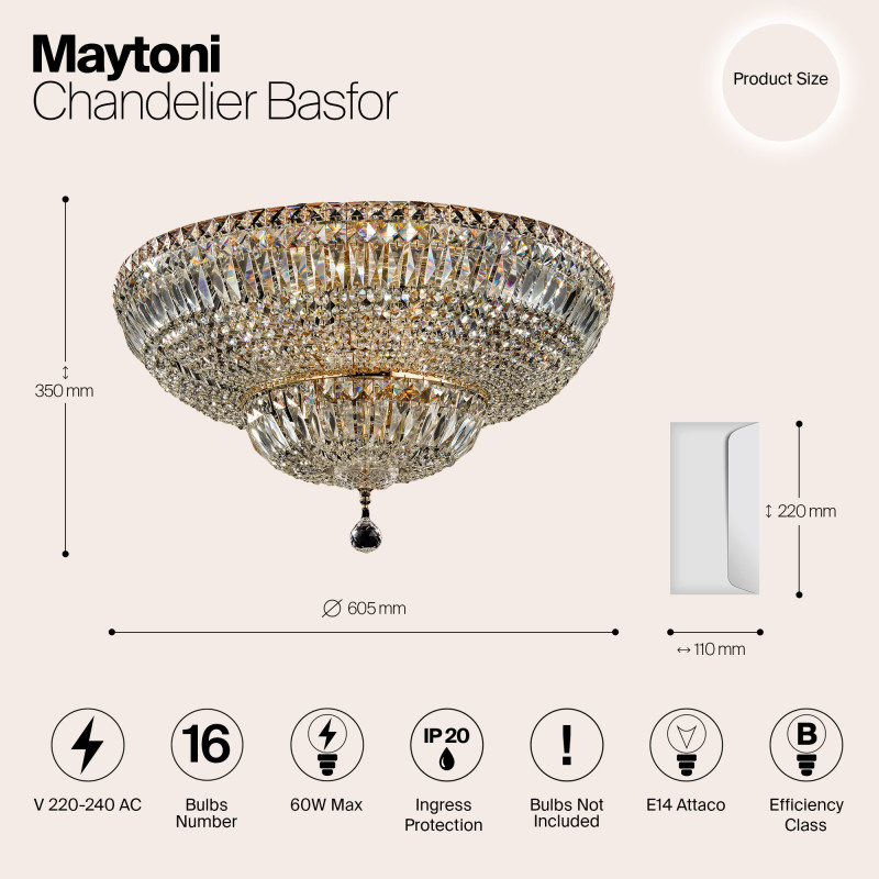 Накладная люстра Maytoni DIA100-CL-16-G