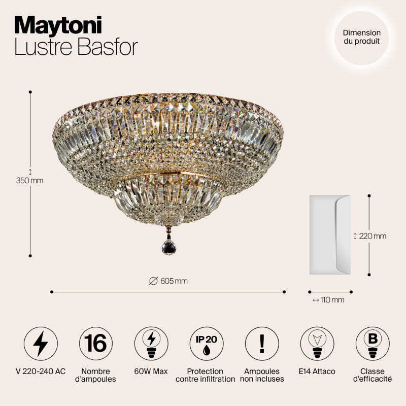 Накладная люстра Maytoni DIA100-CL-16-G