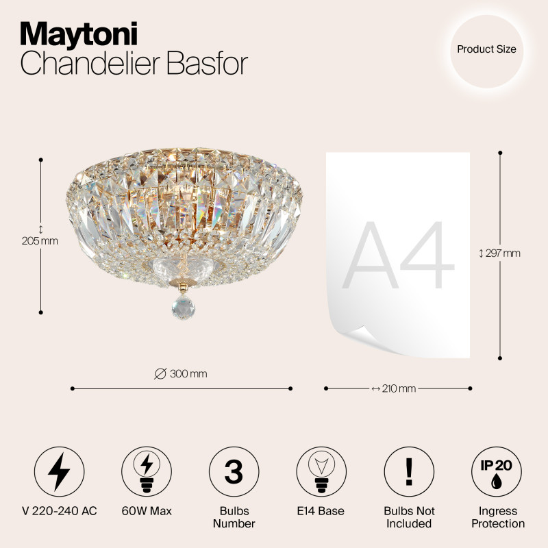 Накладная люстра Maytoni DIA100-CL-03-G