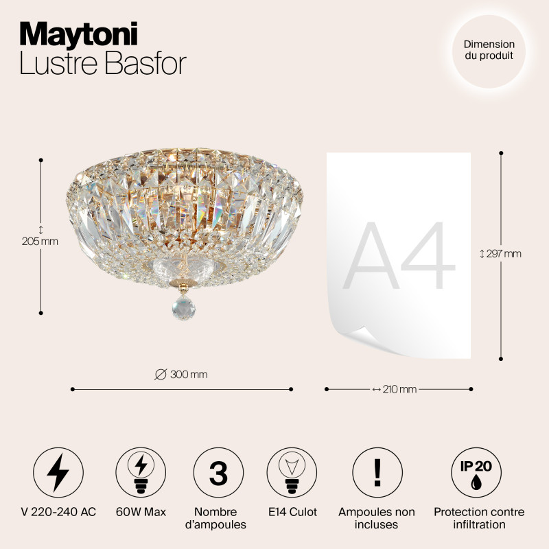 Накладная люстра Maytoni DIA100-CL-03-G