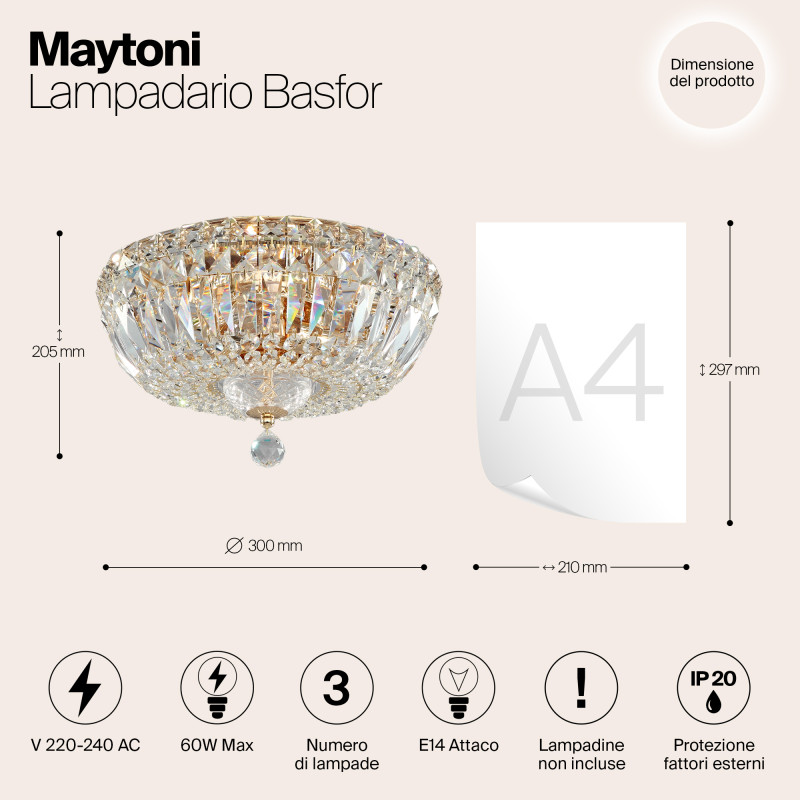 Накладная люстра Maytoni DIA100-CL-03-G