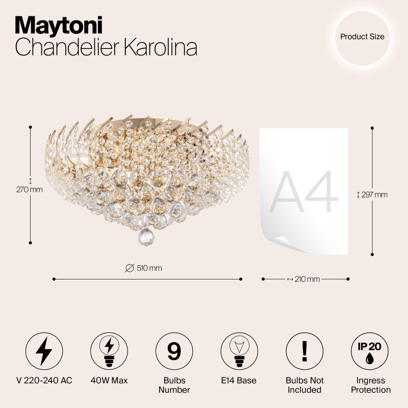 Накладная люстра Maytoni DIA120-09-G