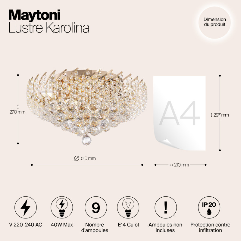 Накладная люстра Maytoni DIA120-09-G