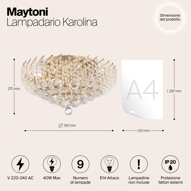 Накладная люстра Maytoni DIA120-09-G