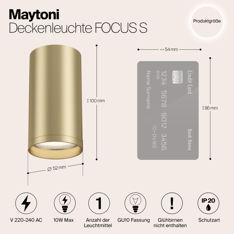 Накладной светильник Maytoni Technical C052CL-01MG