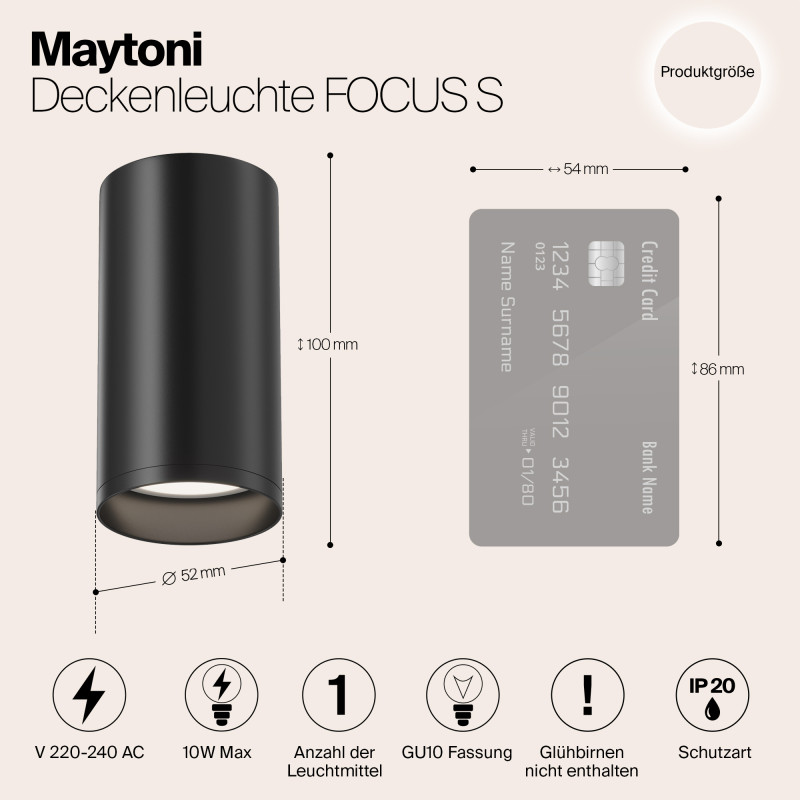 Накладной светильник Maytoni Technical C052CL-01B