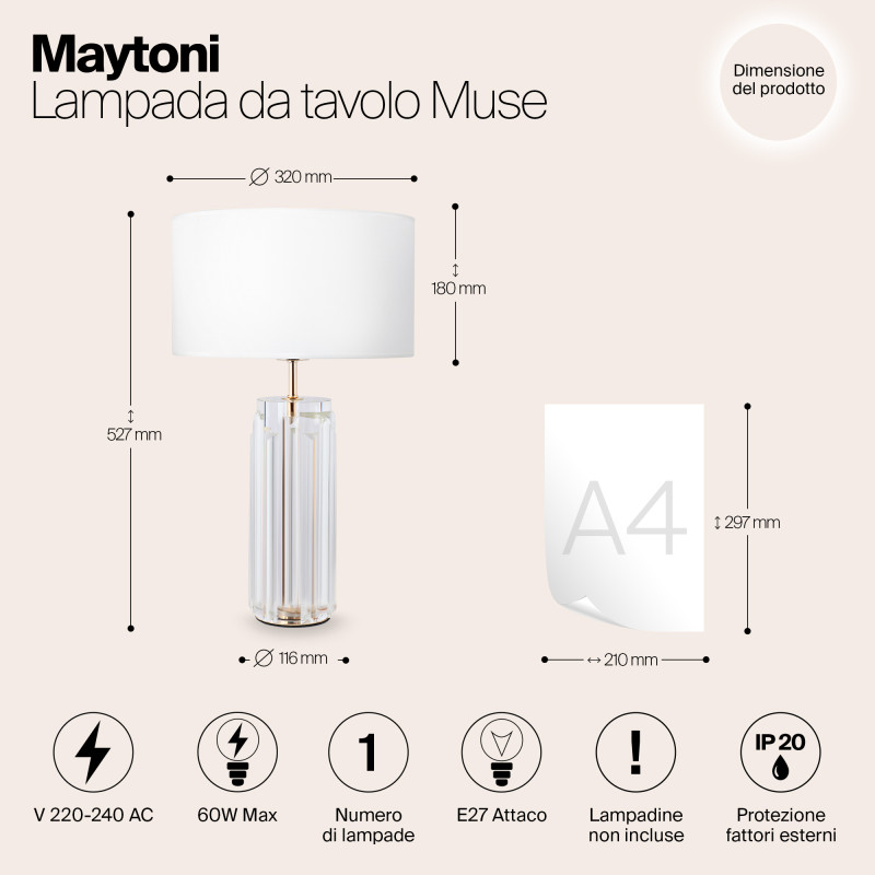 Настольная лампа Maytoni MOD304TL-01G