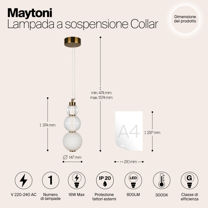 Подвесной светильник Maytoni P069PL-L16G3K