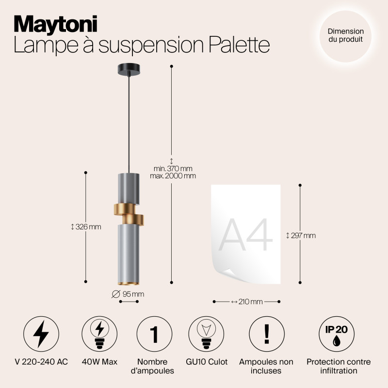 Подвесной светильник Maytoni MOD303PL-01CFL2