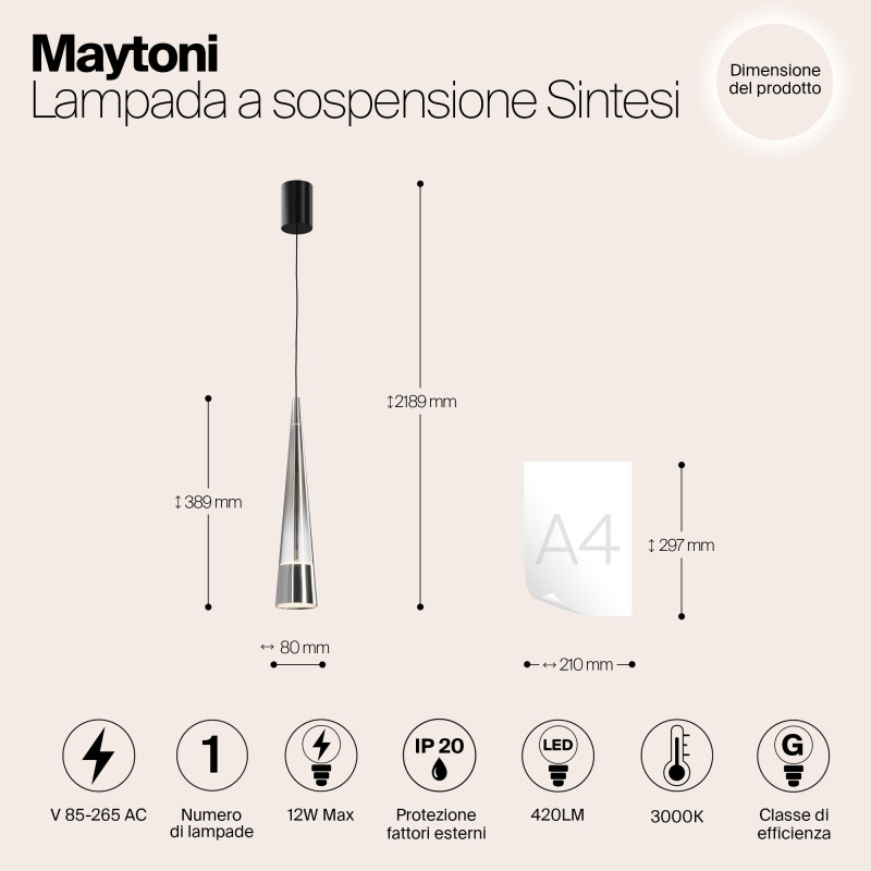 Подвесной светильник Maytoni P090PL-L12CH3K