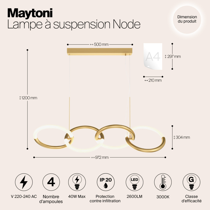 Подвесная люстра Maytoni MOD165PL-L40G3K