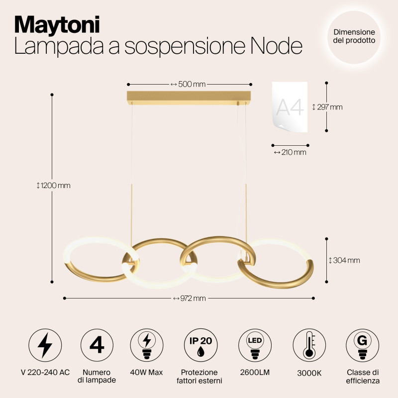 Подвесная люстра Maytoni MOD165PL-L40G3K