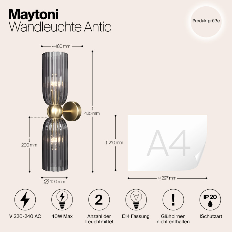 Бра Maytoni MOD302WL-02GR