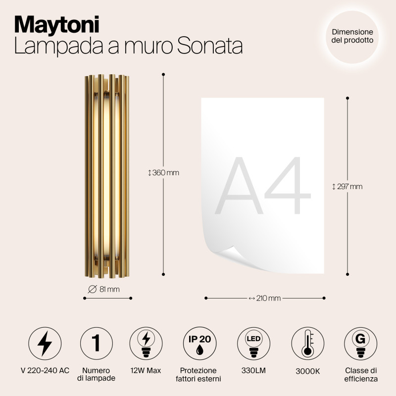 Бра Maytoni MOD410WL-L12BS3K