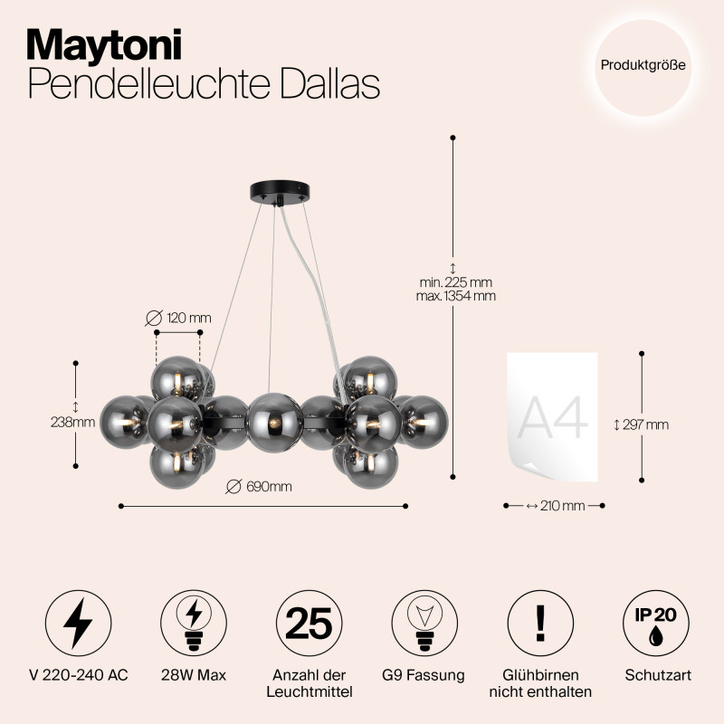 Подвесная люстра Maytoni MOD545PL-25B