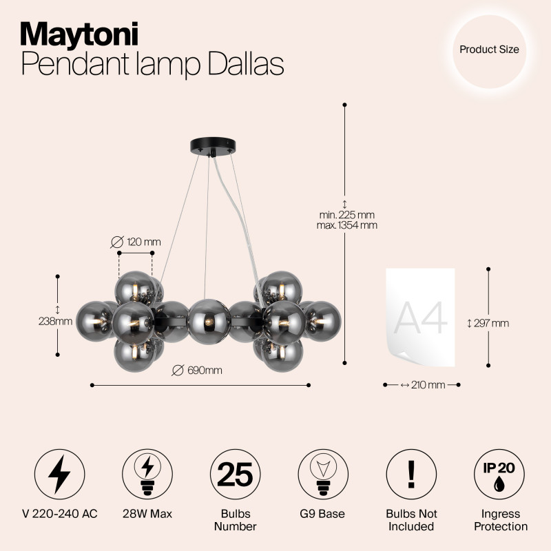 Подвесная люстра Maytoni MOD545PL-25B