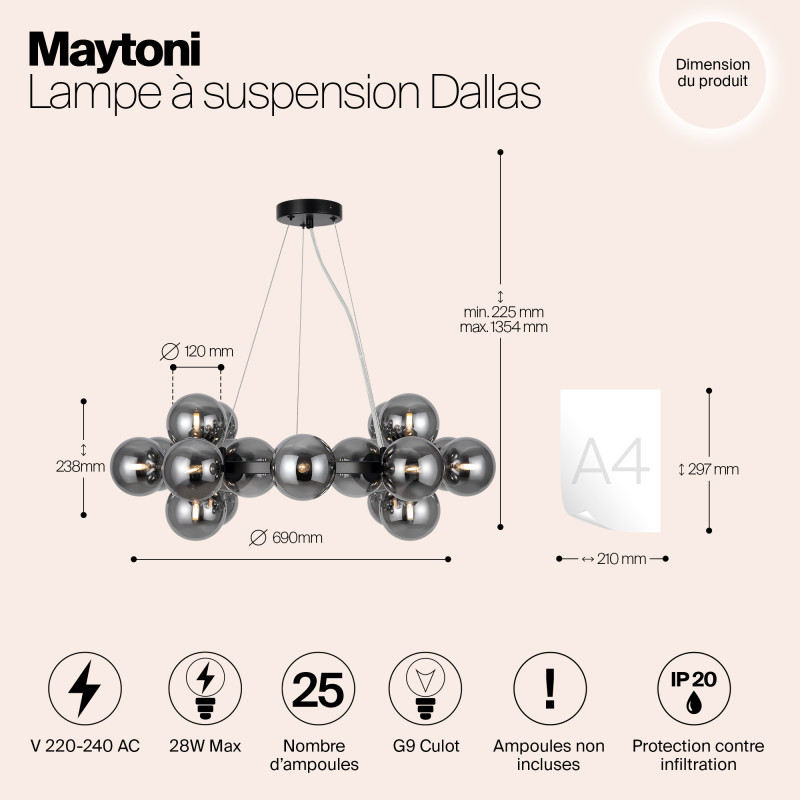 Подвесная люстра Maytoni MOD545PL-25B