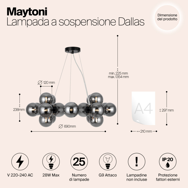 Подвесная люстра Maytoni MOD545PL-25B