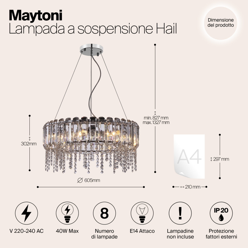 Подвесная люстра Maytoni MOD097PL-08CH