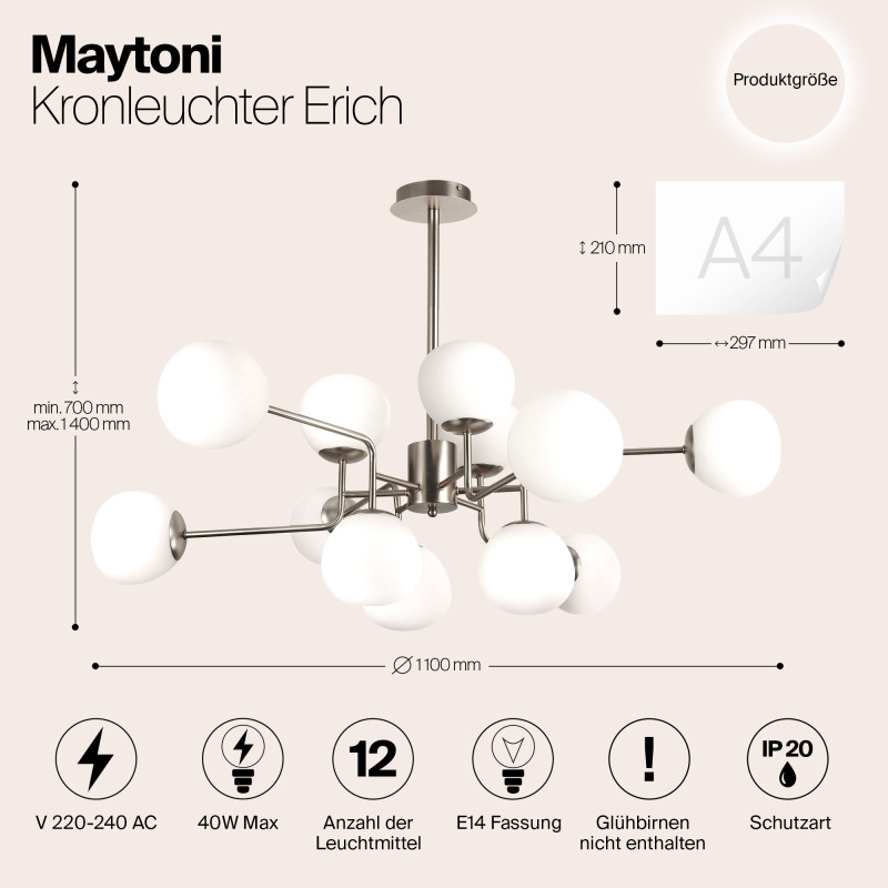 Люстра на штанге Maytoni MOD221-PL-12-N