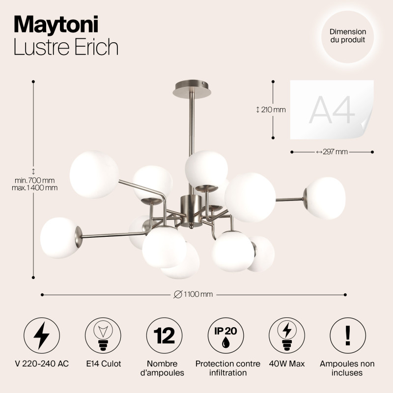 Люстра на штанге Maytoni MOD221-PL-12-N