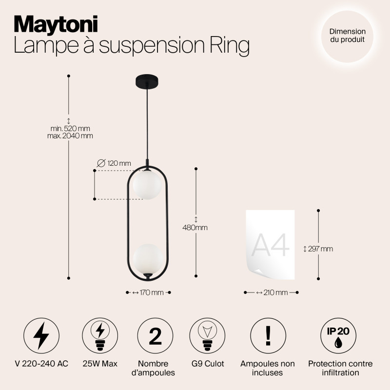 Подвесной светильник Maytoni MOD013PL-02B