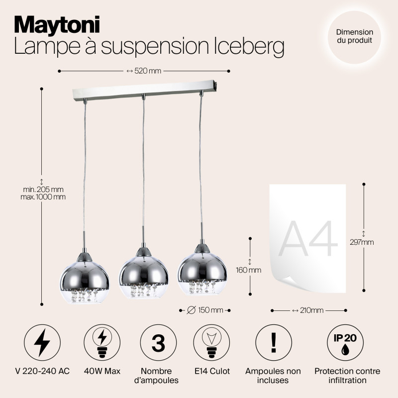 Подвесная люстра Maytoni P012-PL-03-N