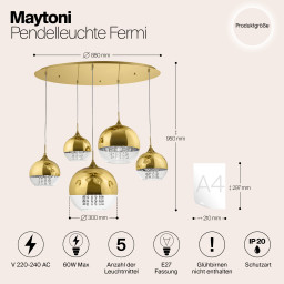 Каскадная люстра Maytoni P140-PL-170-5-G