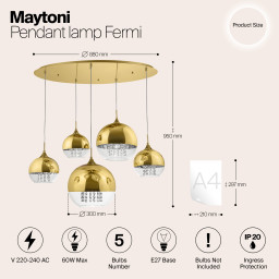 Каскадная люстра Maytoni P140-PL-170-5-G