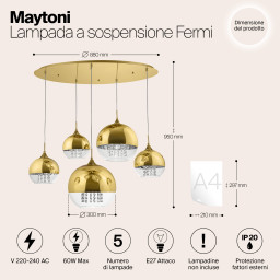 Каскадная люстра Maytoni P140-PL-170-5-G