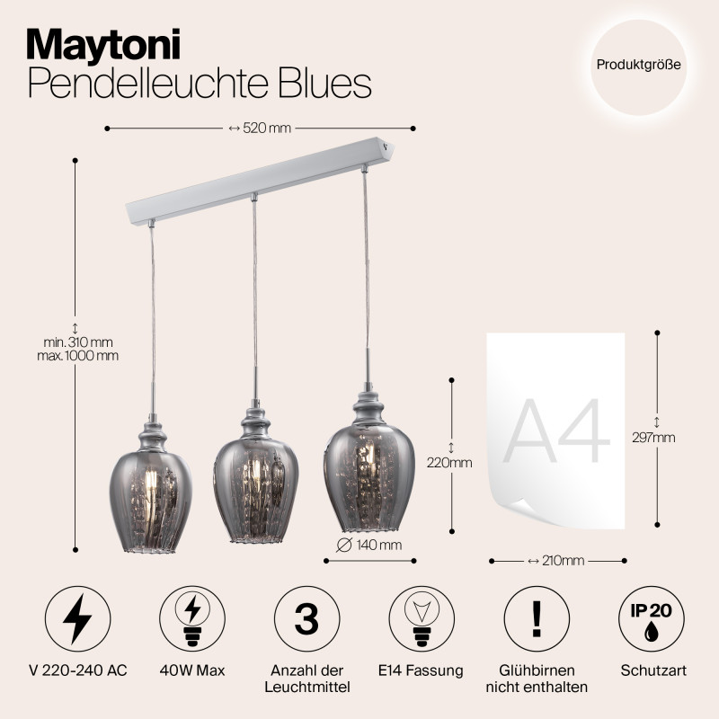 Подвесная люстра Maytoni MOD033-PL-03-N