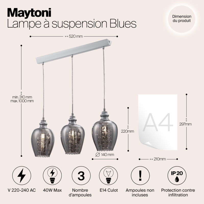 Подвесная люстра Maytoni MOD033-PL-03-N