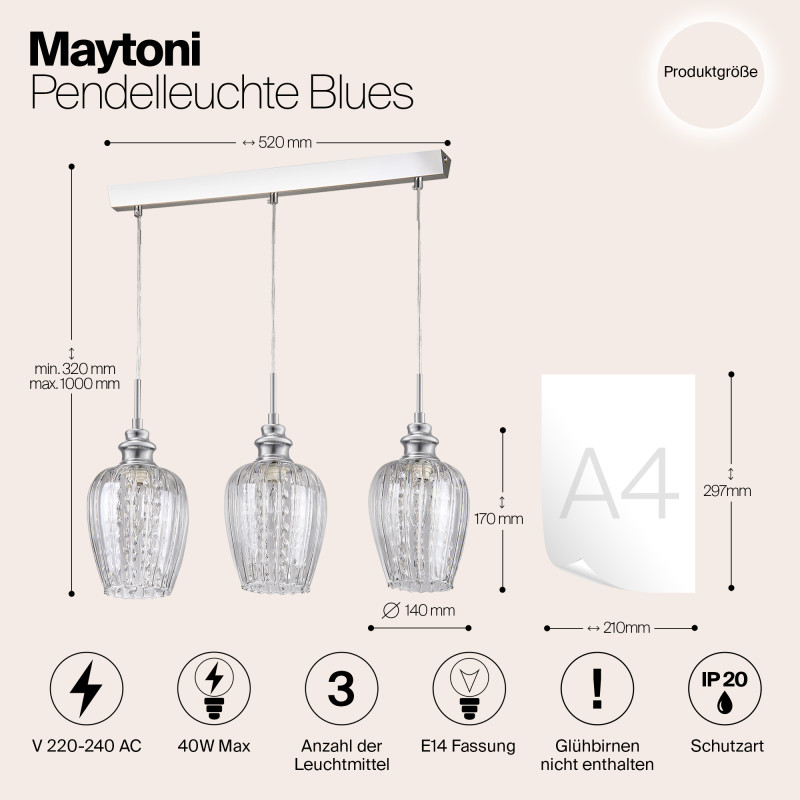 Подвесная люстра Maytoni MOD044-PL-03-N