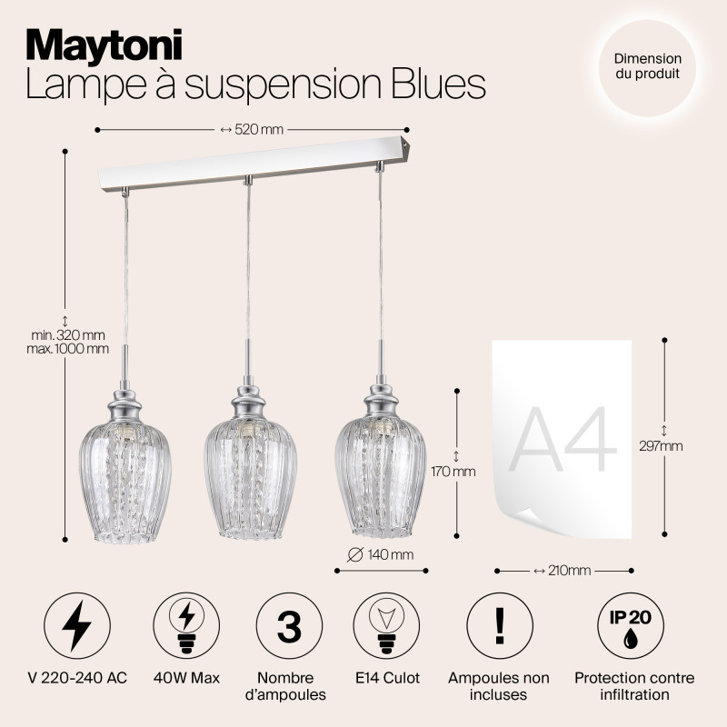 Подвесная люстра Maytoni MOD044-PL-03-N