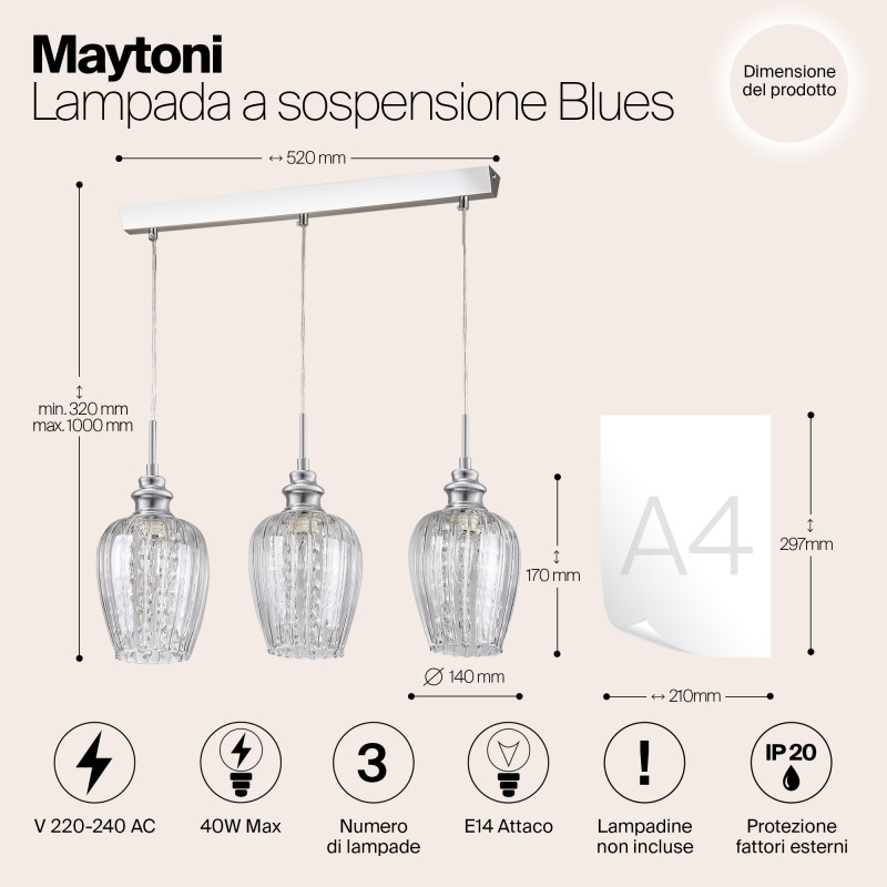 Подвесная люстра Maytoni MOD044-PL-03-N