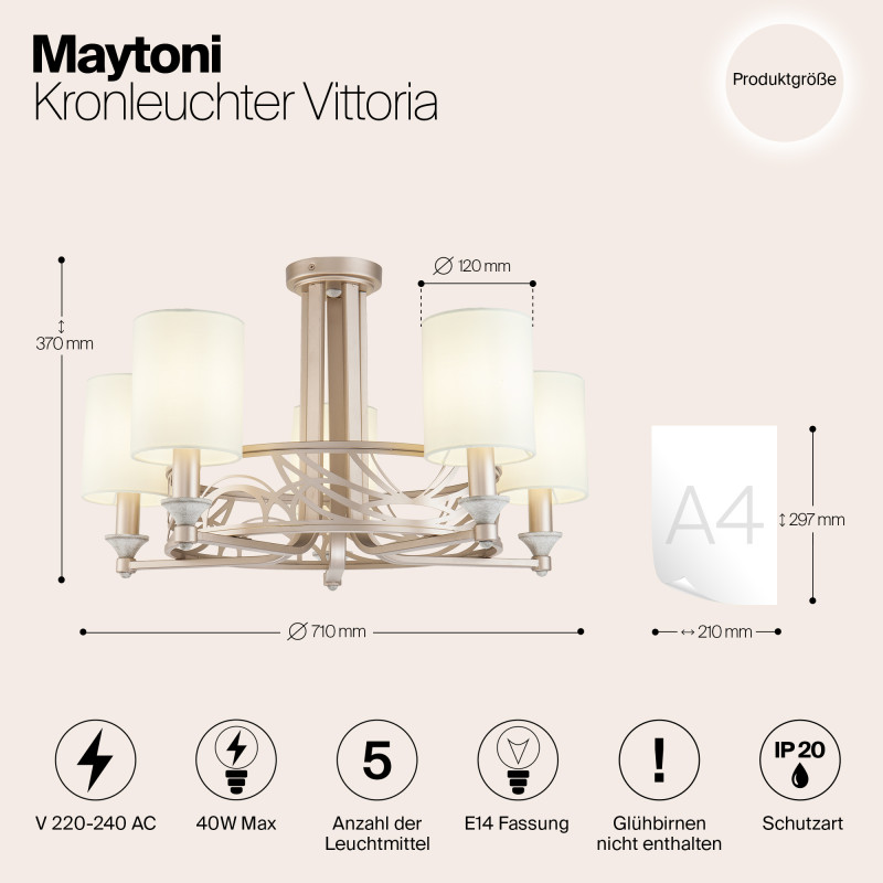 Люстра на штанге Maytoni H004CL-05BG