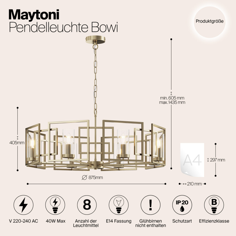 Подвесная люстра Maytoni H009PL-08G