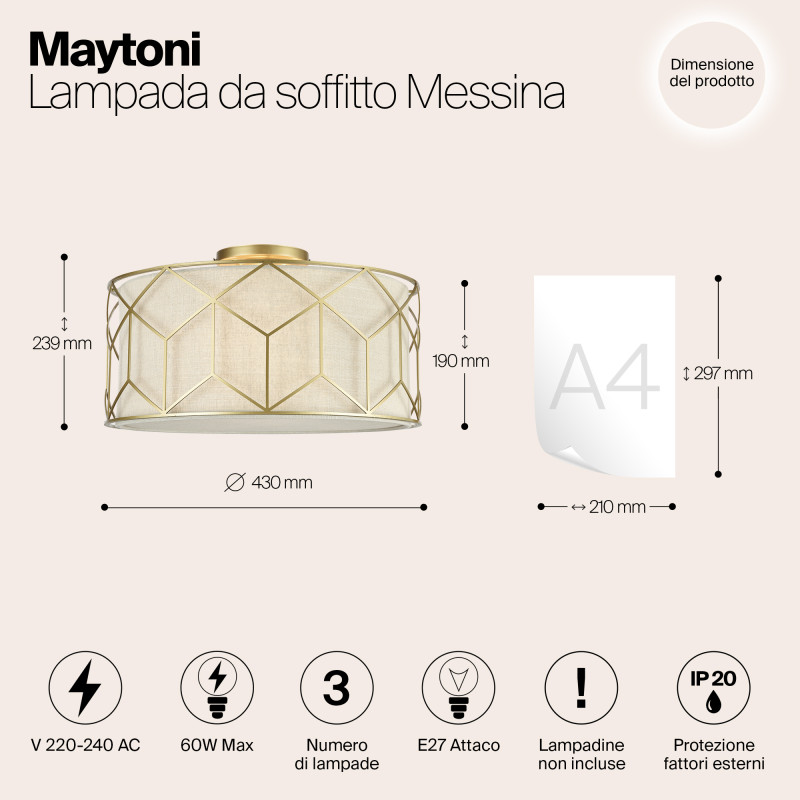 Накладная люстра Maytoni H223-PL-03-G