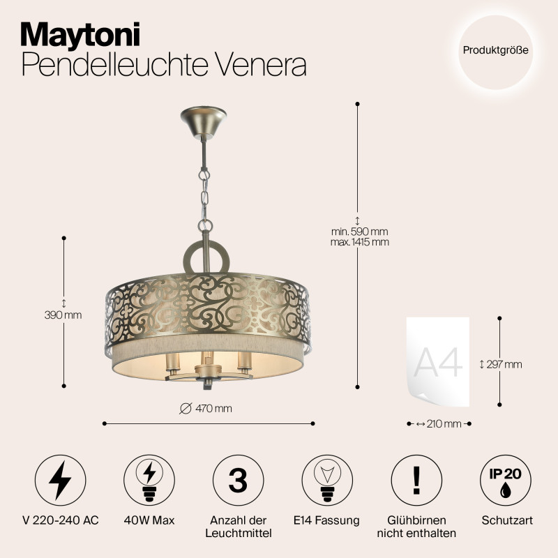 Подвесная люстра Maytoni H260-03-N