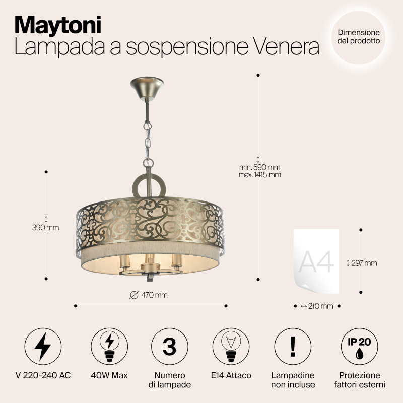 Подвесная люстра Maytoni H260-03-N