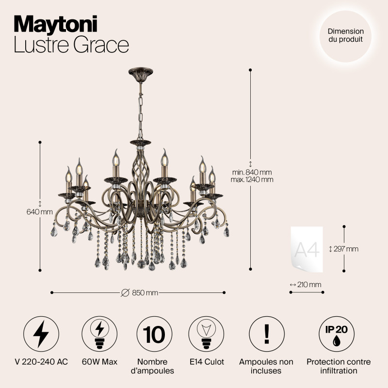 Подвесная люстра Maytoni RC247-PL-10-R