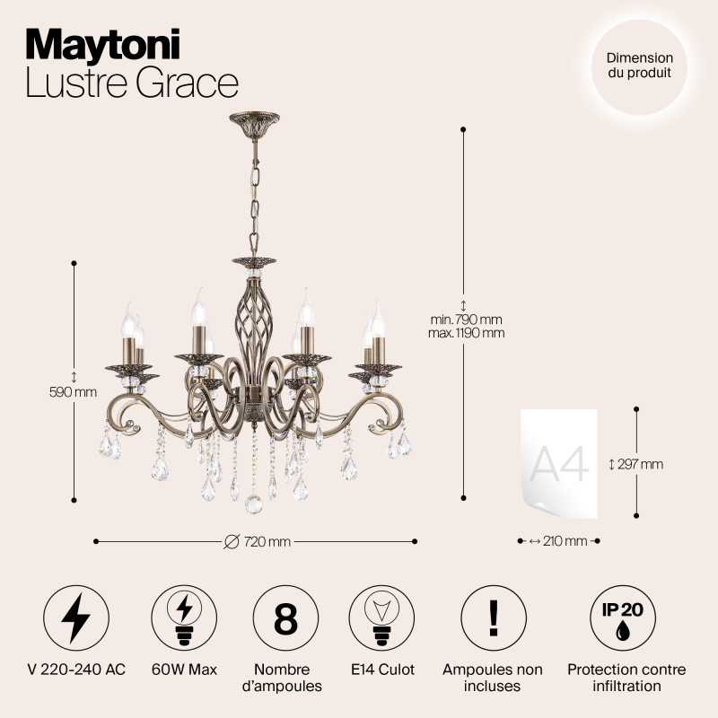 Подвесная люстра Maytoni RC247-PL-08-R