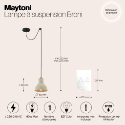 Подвесной светильник Maytoni T434-PL-01-GR