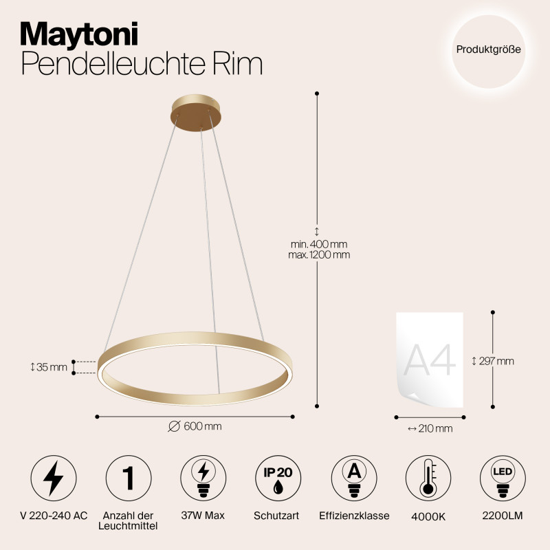 Подвесной светильник Maytoni MOD058PL-L32BS4K