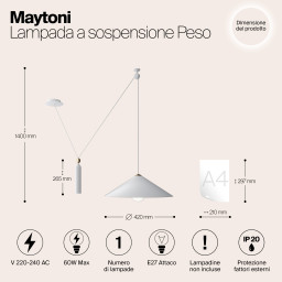 Подвесной светильник Maytoni Technical P080PL-01W