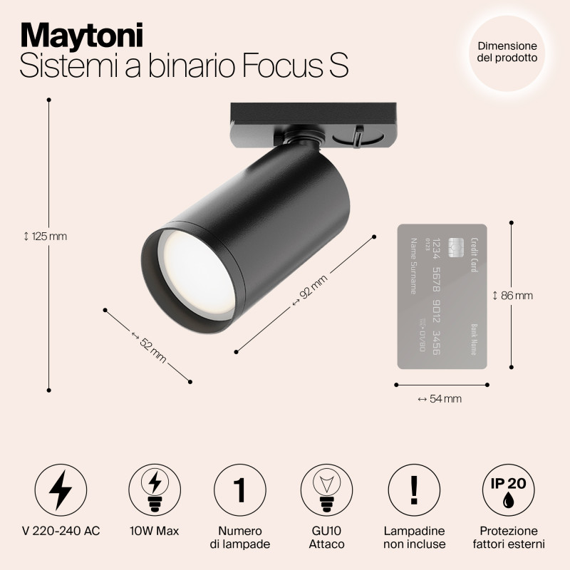 Светильник на шине Maytoni Technical TR020-1-GU10-B